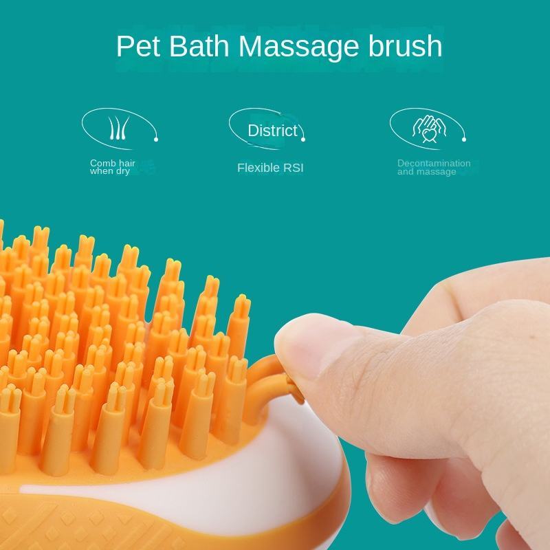 Bath Brush 2-in-1 Pet SPA Massage Comb Soft Silicone