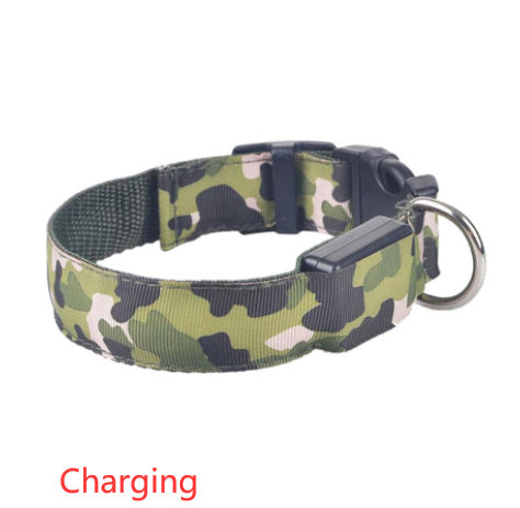 Camouflage luminous dog collar