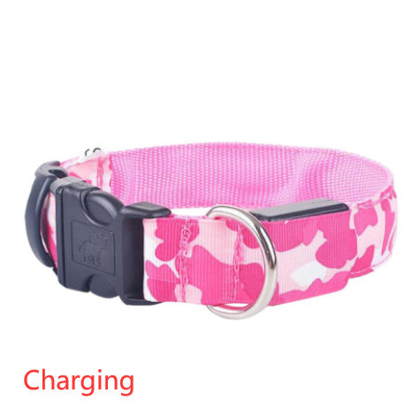 Camouflage luminous dog collar