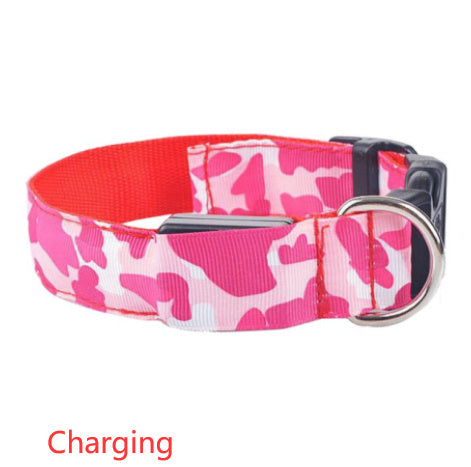 Camouflage luminous dog collar