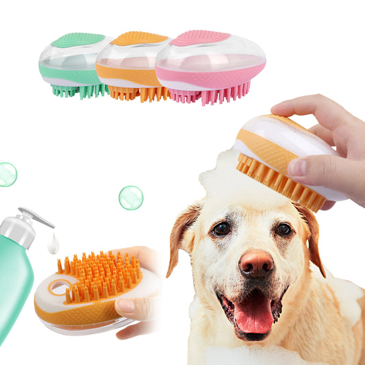 Bath Brush 2-in-1 Pet SPA Massage Comb Soft Silicone